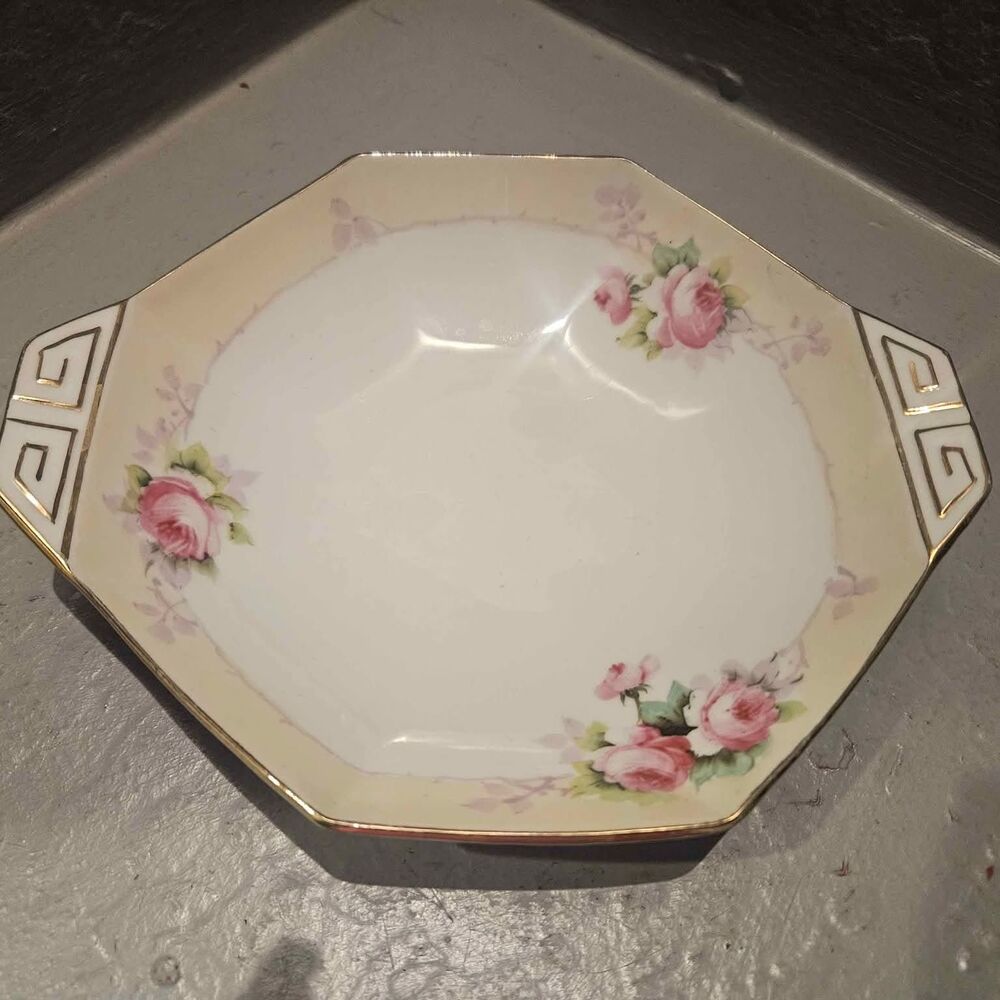 Limoges Pink Floral Plate 8"